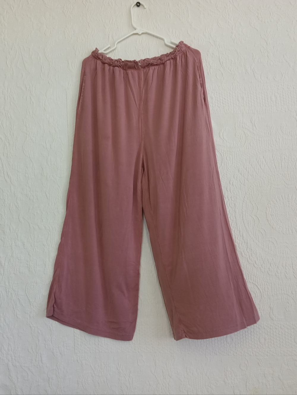 Free People Dusty Rose Wide Leg Lounge Pants Soft Stretchy Flowy Casual Sweats - Picture 9 of 9